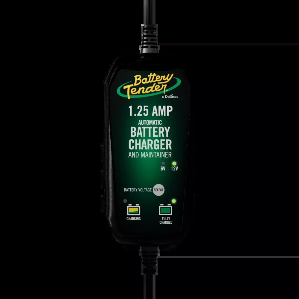 Battery Tender Selectable 1.25 AMP Charger 6/12 Volt – 022-0211-DL-WH