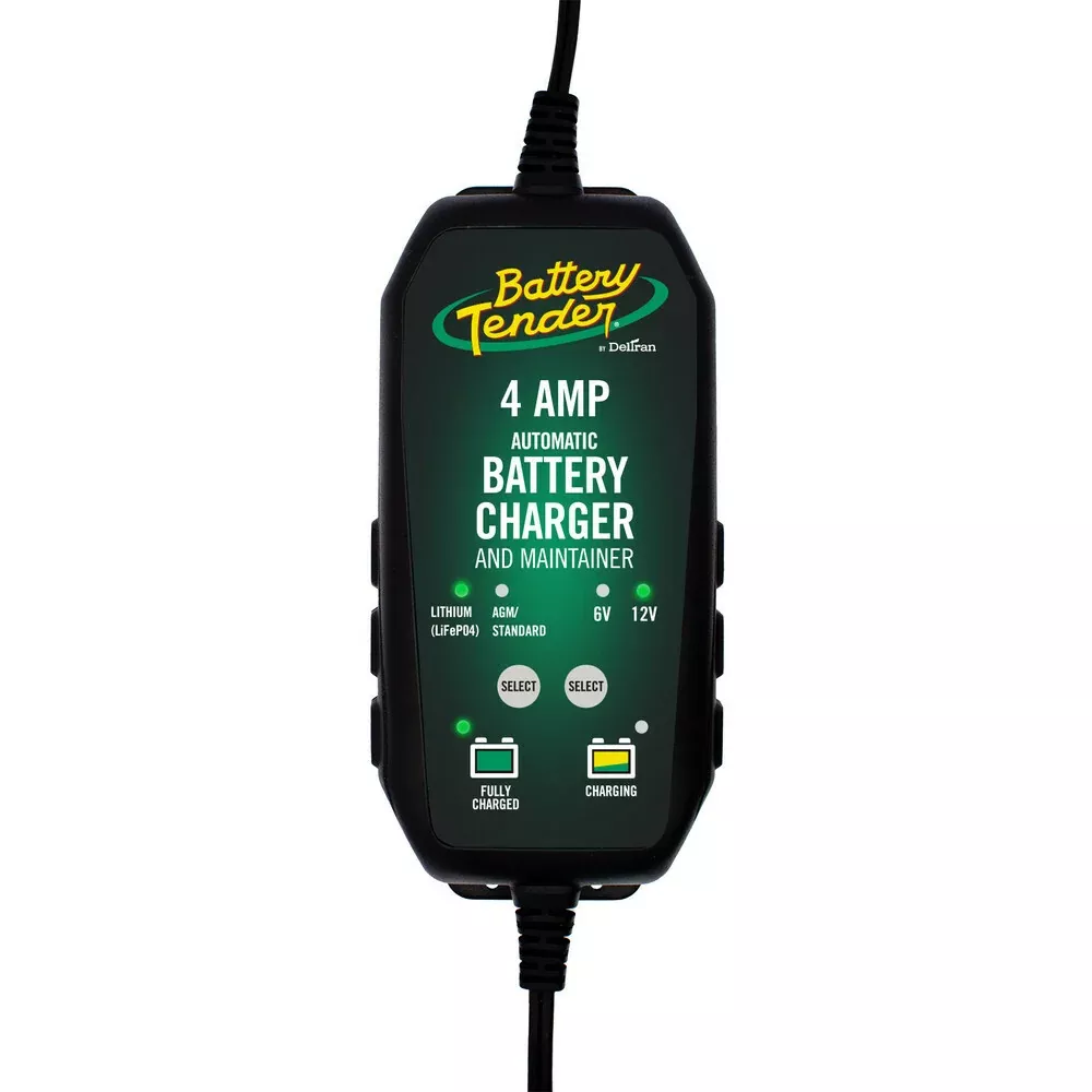 Battery Tender Selectable 4 AMP 6/12V Charger – 022-0209-BT-WH