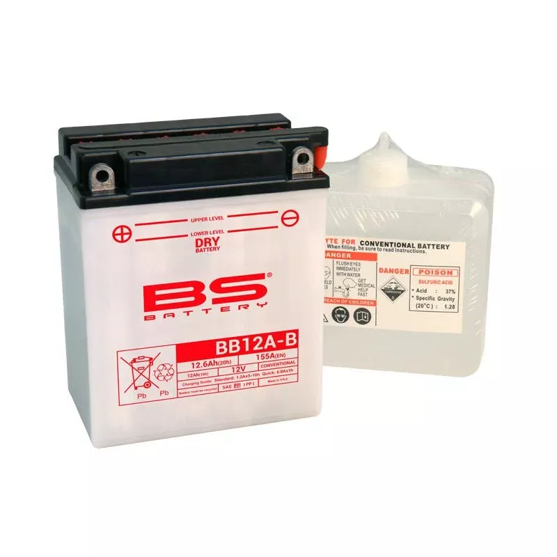 BS Battery BB12A-B 12V Battery With Acid Pack
