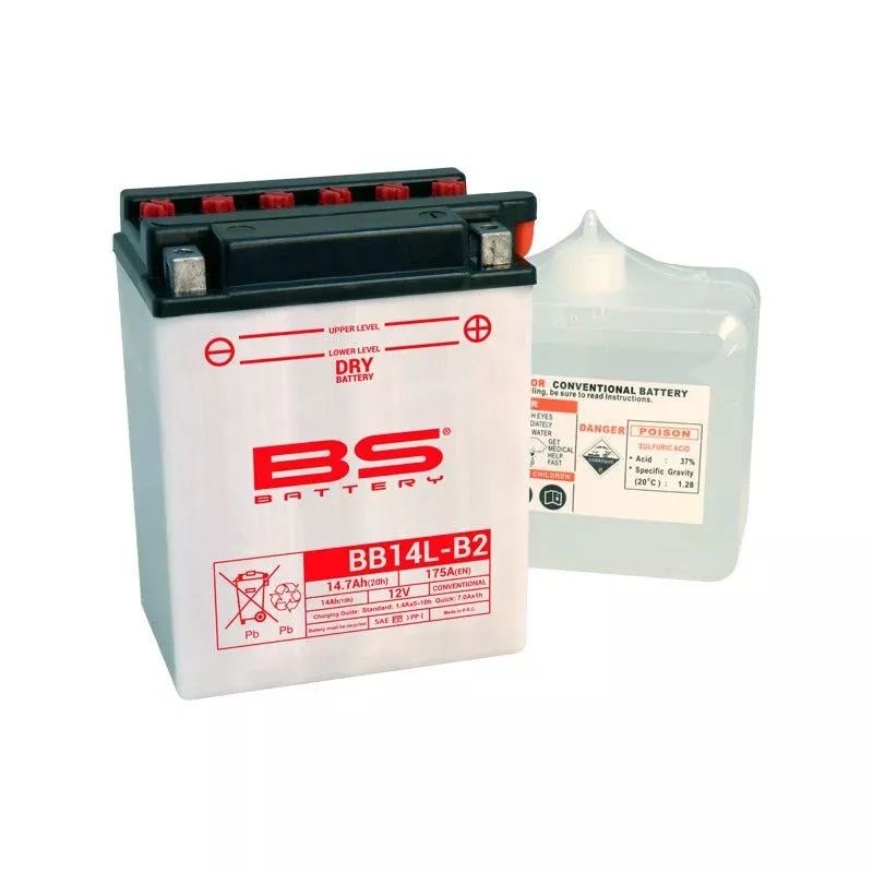 BS Battery BB14L-B2 12V Battery With Acid Pack