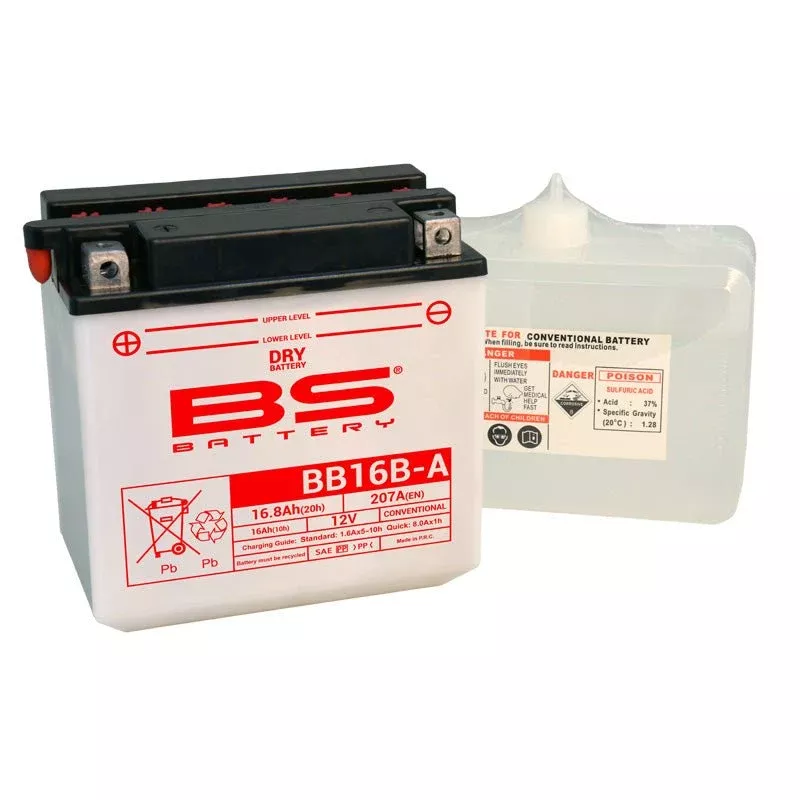 BS Battery BB16B-A 12V Battery With Acid Pack
