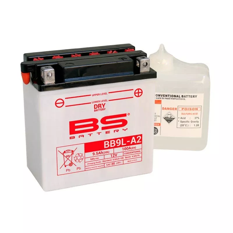 BS Battery BB9L-A2 12V Battery With Acid Pack