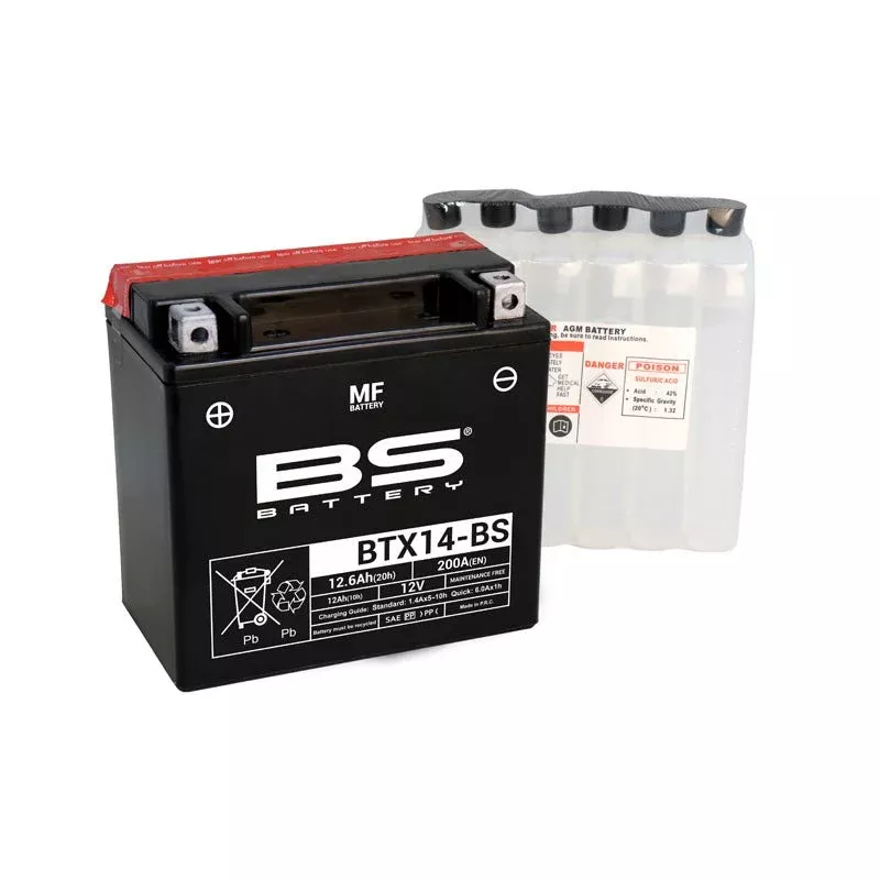 BS Battery BTX14-BS Maintenance Free 12V Battery