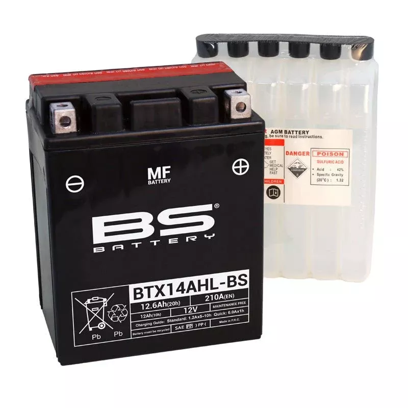 BS Battery BTX14AHL-BS Maintenance Free 12V Battery