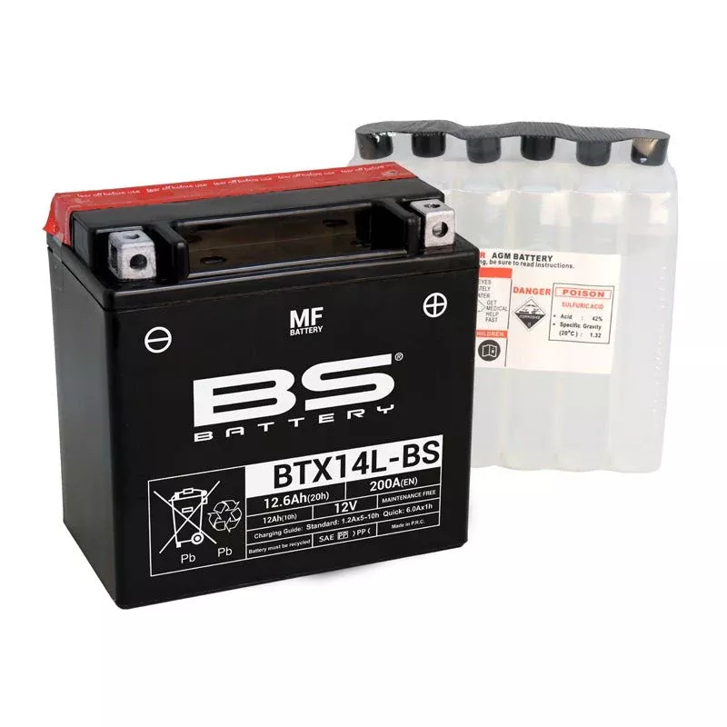 BS Battery BTX14L-BS Maintenance Free 12V Battery