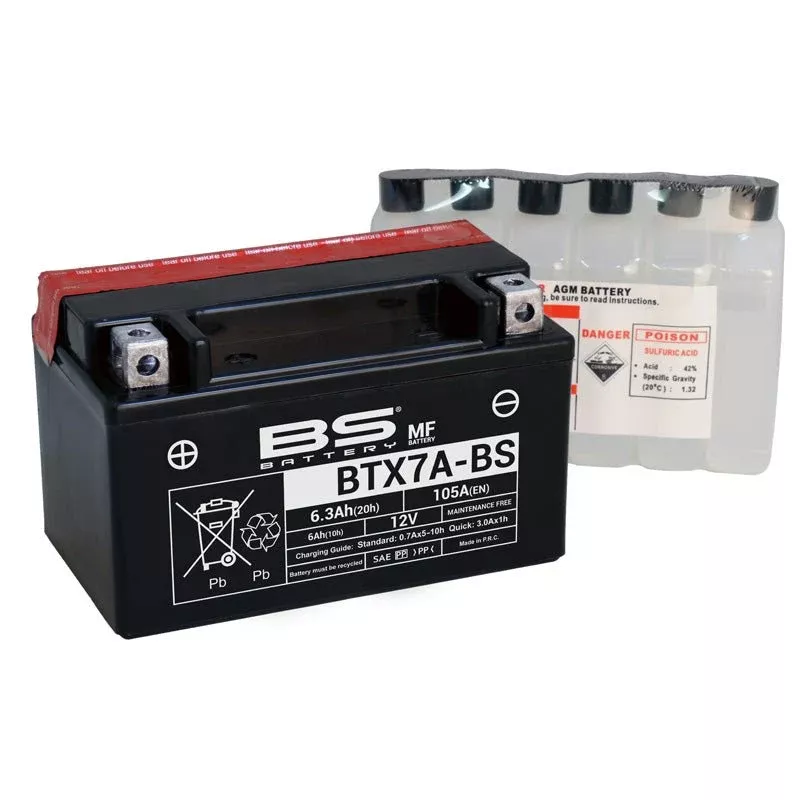 BS Battery BTX7A-BS Maintenance Free 12V Battery