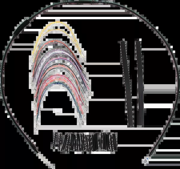 Burly Brand Complete Black Vinyl Handlebar Cable/Line Kit For Ape Hangers – 13″ – ABS – ’08-’13 FLH