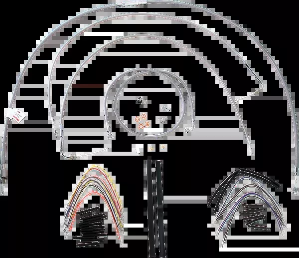 Burly Brand Complete Stainless Braided Handlebar Cable/Brake Line Kit - 18" Ape Hangers - '15-'16 FLTR