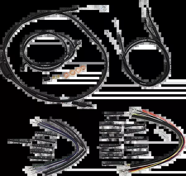 Burly Brand Jail Bar Cable Kit – 10″ Handlebars – Black Vinyl – ’07-’11 FXD