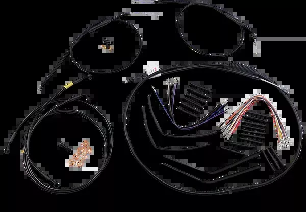 Burly Brand Jail Bar Cable Kit – 12″ Handlebars – Black Vinyl – ’96-’05 Dyna