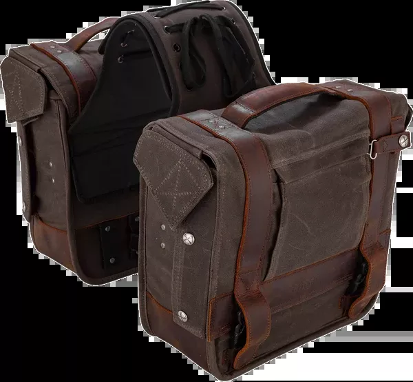 Burly Brand Throw-Over Saddlebag - Dark Oak