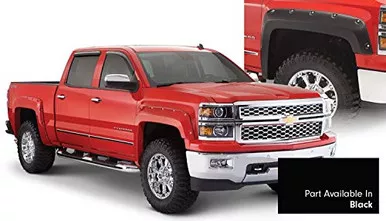 Bushwacker 40957-34 Pocket/Rivet Style Color Matched Black 4-Piece Fender Flare