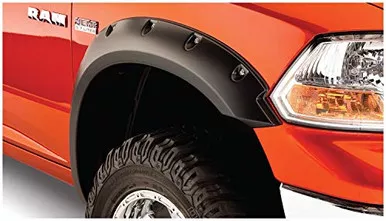 Bushwacker 50037-02 Black Pocket/Rivet Style Smooth Finish Front Fender Flares