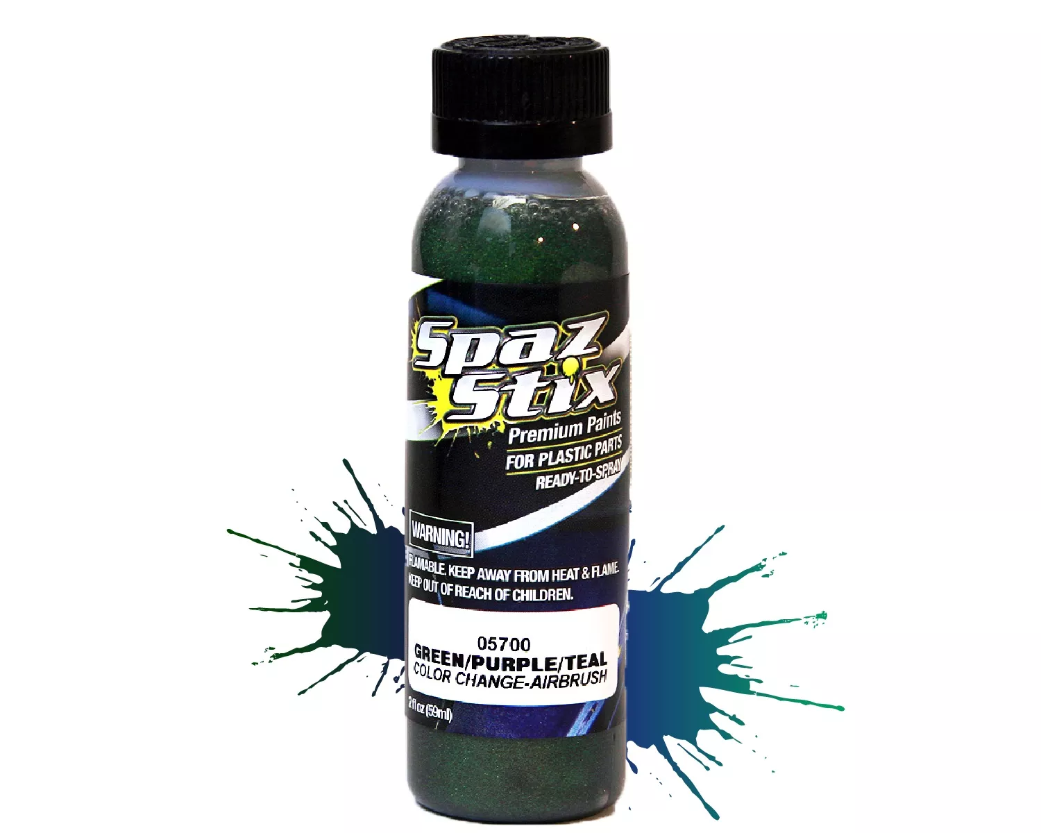 Color Change Airbrush Ready Paint, Green/Purple/Teal, 2oz Bottle