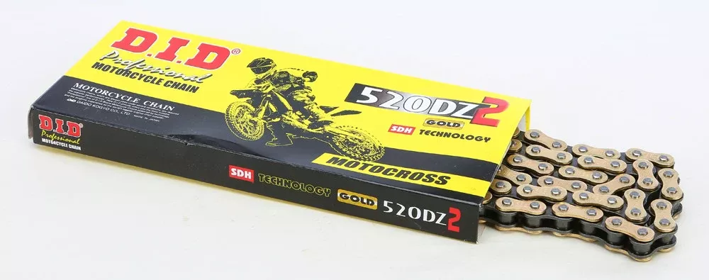 D.I.D HI-Performance 520DZ2-120 Racing Chain Gold – 520DZ2X120RB For Husaberg Dirt Bikes 1992-2014 | Beta Dirt Bikes 2008-2017