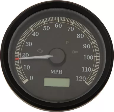 Drag Specialties 3-3/8" MPH Programmable Electronic Speedometer - Black Bezel - Black Face-2210-0389