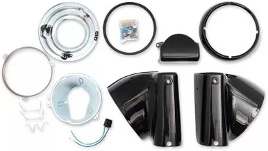 Drag Specialties 7" Nacelle Headlight Kit - Black-2001-1482