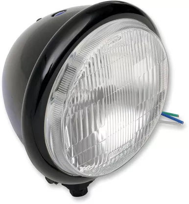 Drag Specialties Bottom Mount H4 Headlight - 5-3/4" - Black-2001-0553