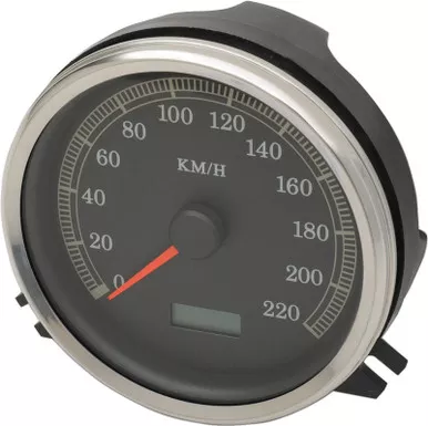 Drag Specialties Electronic KM/H Speedometer - Black Face-2210-0344