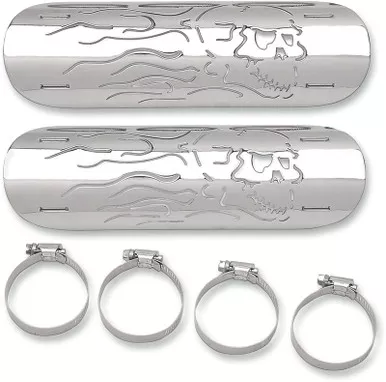 Drag Specialties Flame Skull Heat Shield-1861-0102