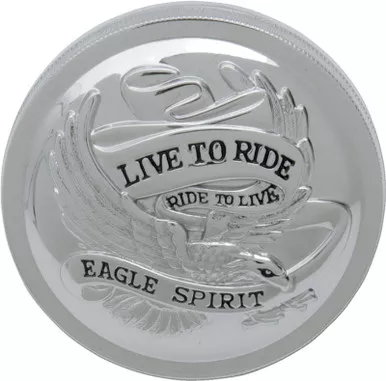 Drag Specialties Live To Ride Gas Cap - Chrome - Vented-DS-390134