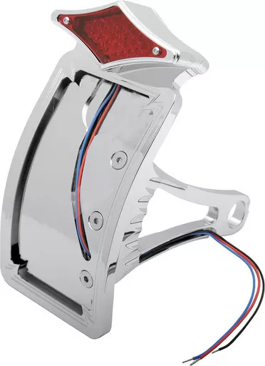 Drag Specialties Side Mount Taillight/License Plate Mount - Curved Vertical - Diamond-2010-0557