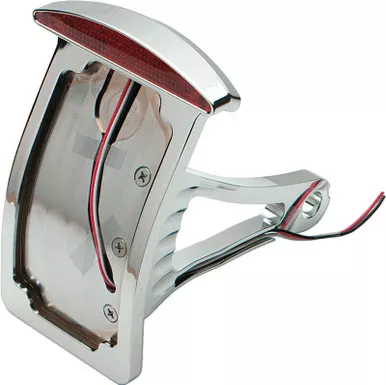 Drag Specialties Side Mount Taillight/License Plate Mount - Curved Vertical - Half-Moon-2010-0552