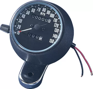 Drag Specialties Speedometer - Black - 150 mph - 2:1 - XL - '74-'83-DS-243860