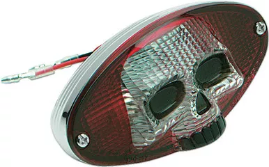 Drag Specialties Taillight - Red Cat Eye with Skull Face-0902-1242