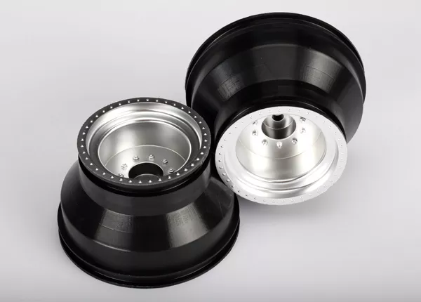 Dual Profile Satin Chrome Wheels, 2" Outer, 3" Inner (Nitro Rear/ Electric Front) (2)