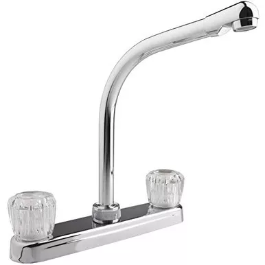Dura Faucet DF-PK210A-CP High Rise Kitchen Sink Faucet Chrome with Knobs