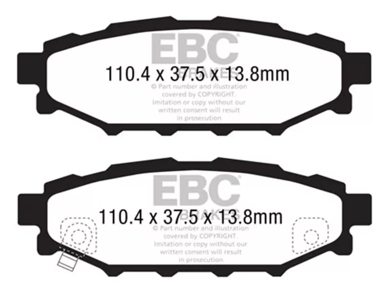 EBC 12+ Subaru BRZ 2.0 (solid rear rotors) Greenstuff Rear Brake Pads