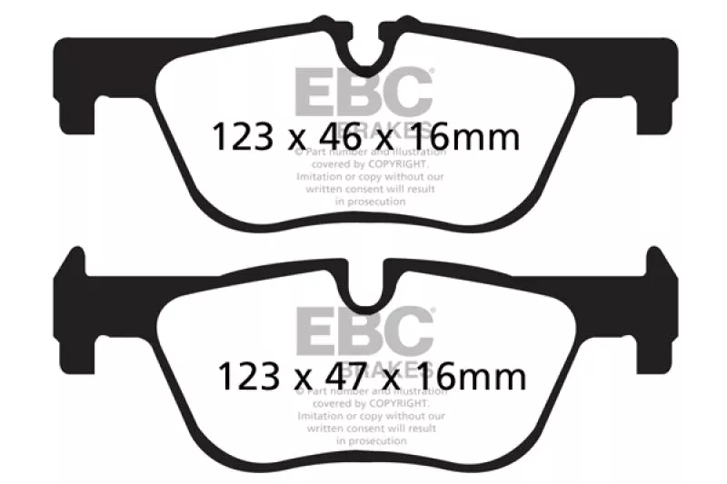 EBC ATE calipers Ultimax2 Rear Brake Pads fits 2014-2016 BMW 228i / 2015-2016 BMW 228i xDrive / 2017-2023 BMW 230i / 2017-2021 BMW 230i xDrive