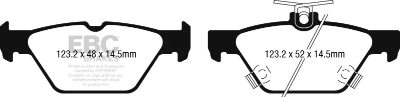 EBC Ultimax Rear Brake Pads fits 2018-2023 Subaru Ascent, Crosstrek, Forester, Legacy, Outback, WRX