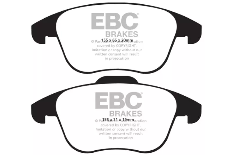 EBC Ultimax2 Front Brake Pads fits 2017-2020 Audi Q3 Premium / 2015-2020 Audi Q3 Premium Plus / 2015-2017, 2019 Audi Q3 Prestige / 2017-2018 Audi Q3 Quattro Premium