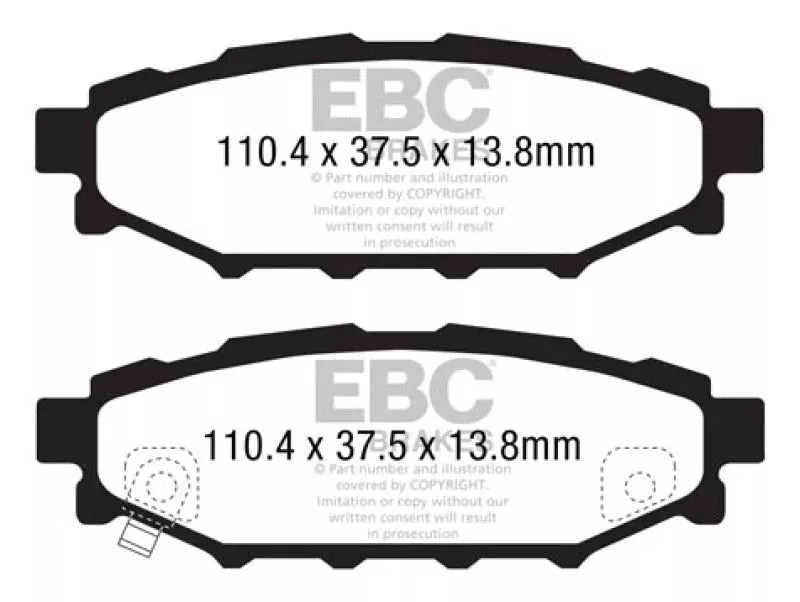 EBC Ultimax2 Rear Brake Pads 2.0 (solid Rear rotors) fits 2005-2022 Scion / Subaru