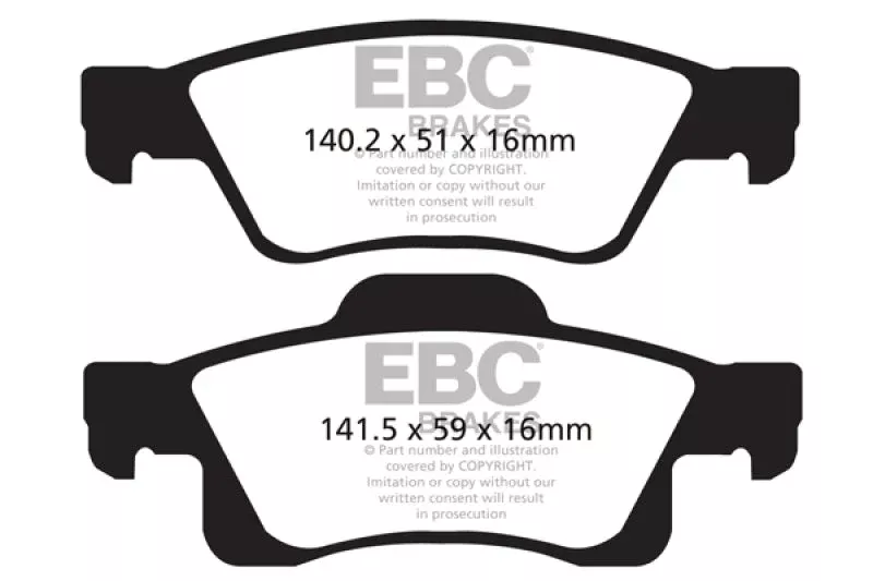 EBC Ultimax2 Rear Brake Pads fits 2011-2023 Dodge / Jeep