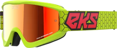 Eks Brand Flat Out Mirror Goggle Flo Ylw/Blk/Fire Rd Red Mirror - 067-60510