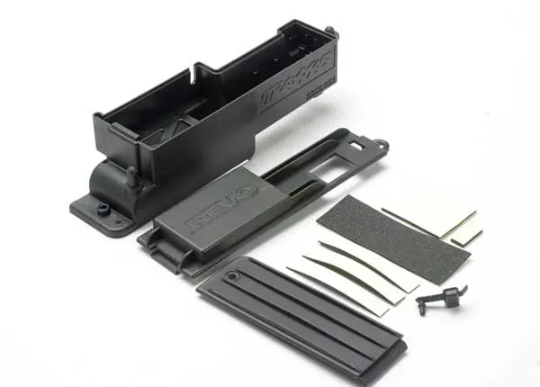 Electronics Box (Right), Box Cover, Charge Jack Plug (Rubber), Foam Padding & Adhesive
