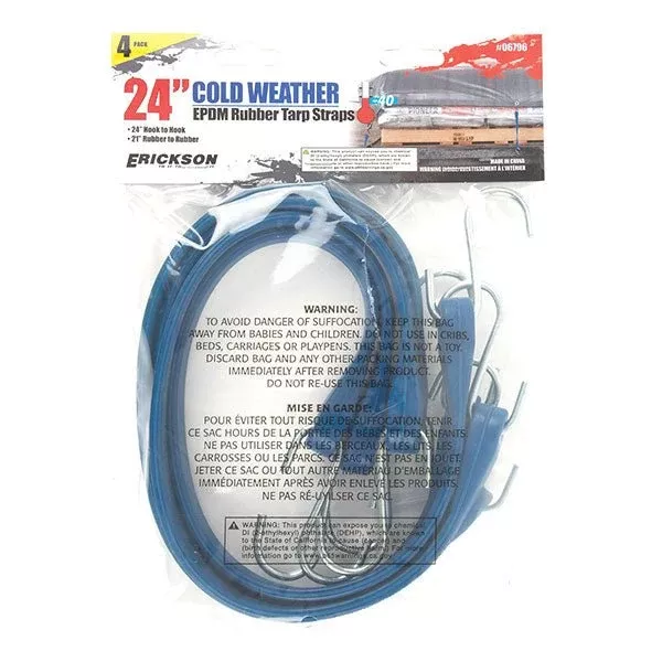 Erickson Industrial Epdm Cold Weather Blue Rubber Tarp Strap 24″ (06796)