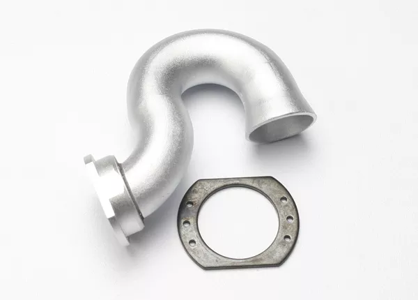Exhaust Header (Tubular Aluminum, Silver-Anodized)/ Spring Mount (TRX 2.5, 2.5R, 3.3)