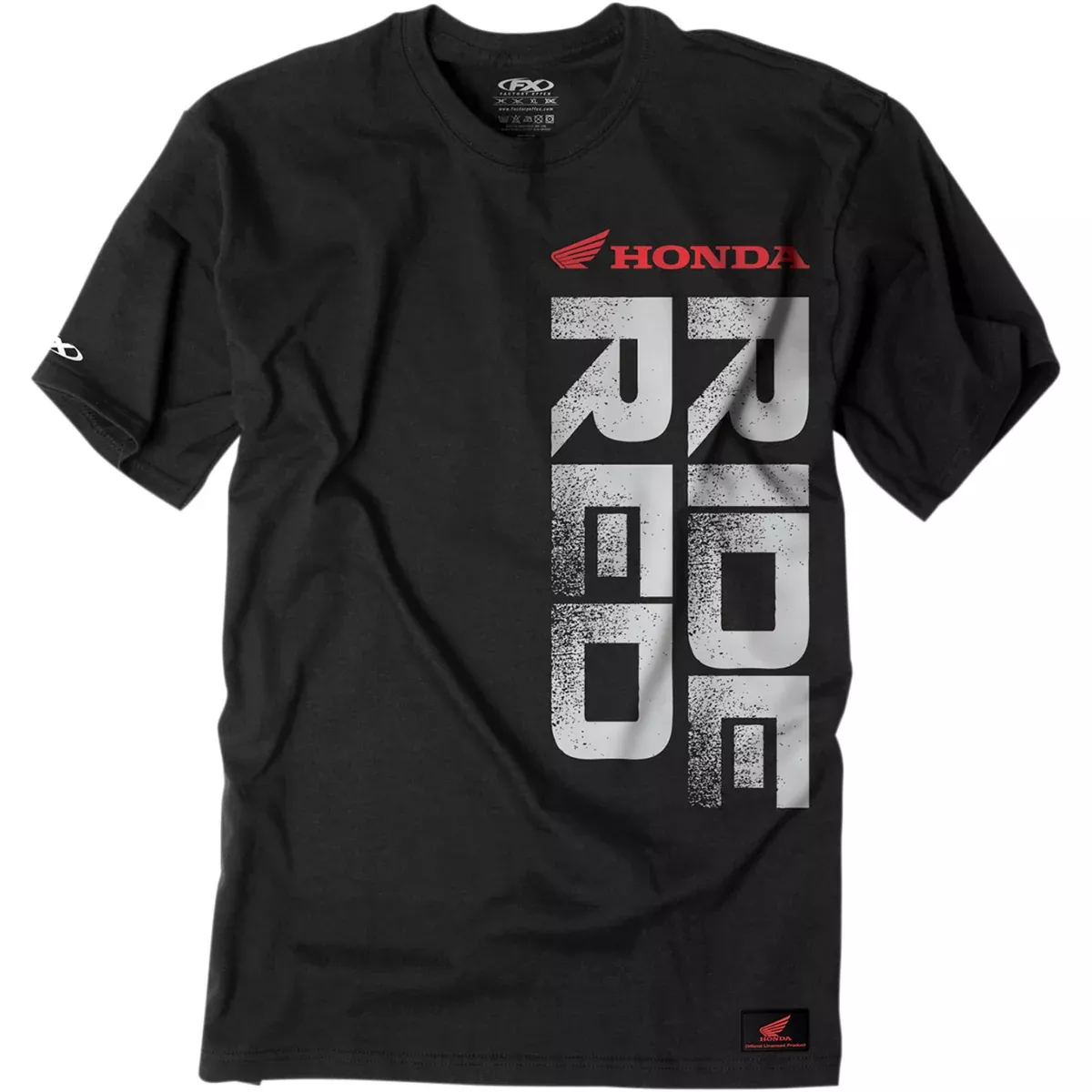 FACTORY EFFEX Honda Ride Red Vertical T-Shirt Black