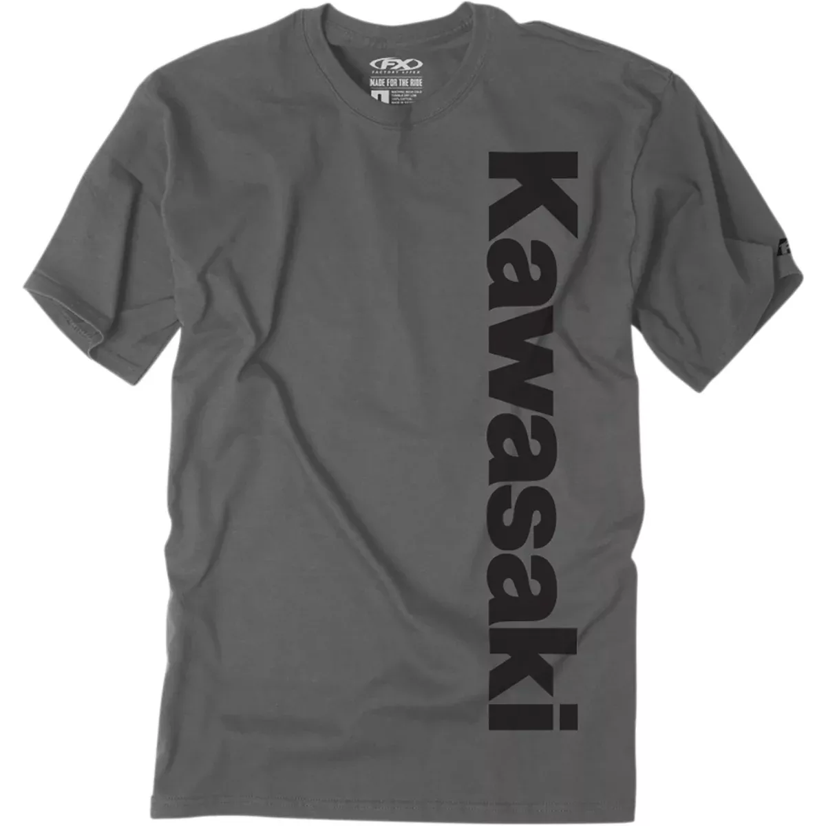 FACTORY EFFEX Kawasaki Vertical T-Shirt Charcoal - Gray