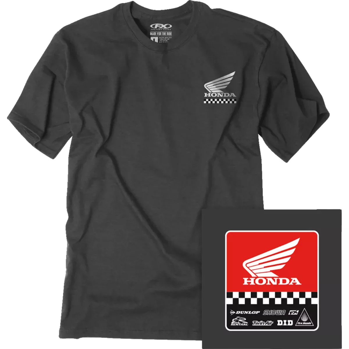 FACTORY EFFEX Starting Line T-Shirt Honda - Heather Charcoal
