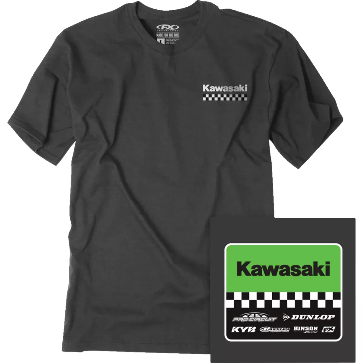 FACTORY EFFEX Starting Line T-Shirt Kawasaki - Heather Charcoal