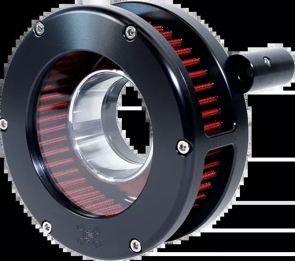 Feuling Parts Slim BA Air Cleaner Kit - Black/Clear - Red Filter - Twin Cam