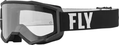 Fly Racing Focus Black White Clear Lens Youth Goggle