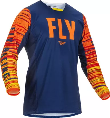 Fly Racing Kinetic Navy Orange Wave Jersey
