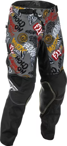 Fly Racing Kinetic Rebel Black Grey Youth Pants