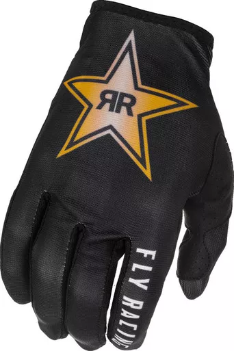 Fly Racing Rockstar Black Gold White Lite Gloves